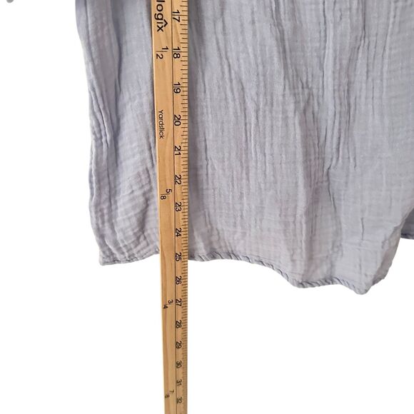 Michael Stars Light Purple Gauze V-Neck Short Sleeve Raw Hem Blouse M - Picture 3 of 7